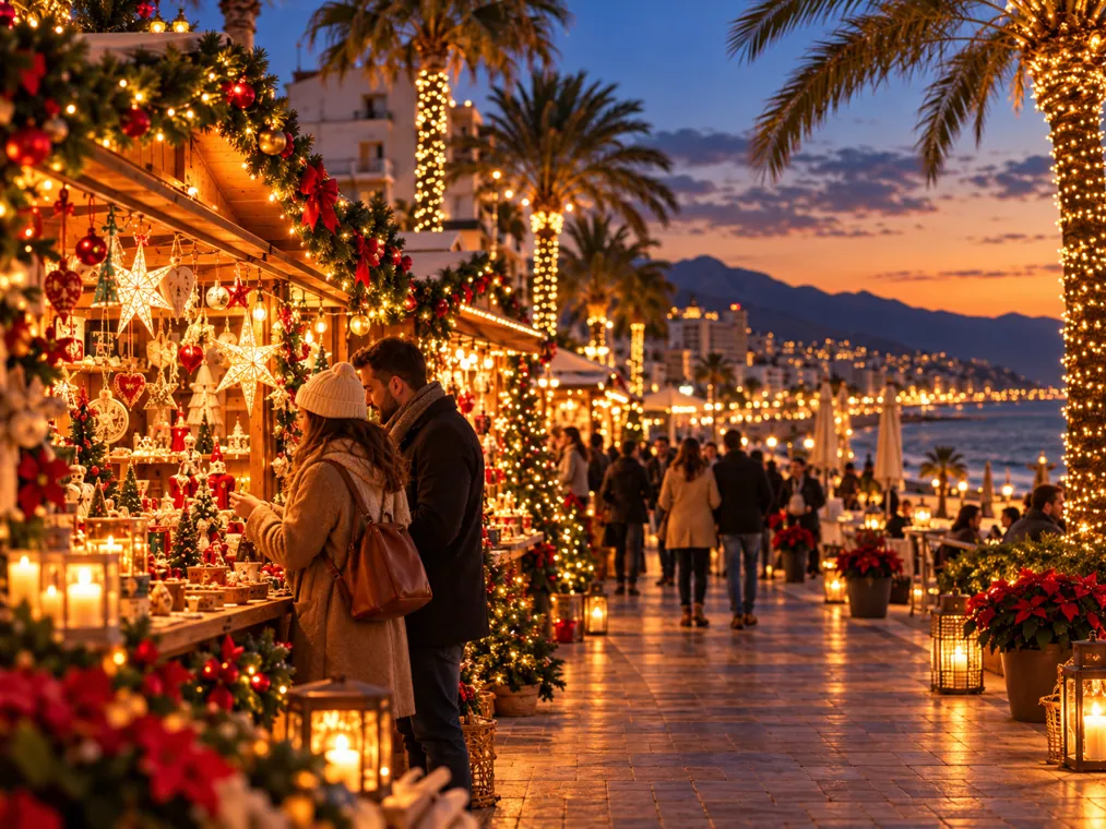 Sfeerillustratie van een kerstmarkt bij het onderwerp Kerstmarkt Torremolinos